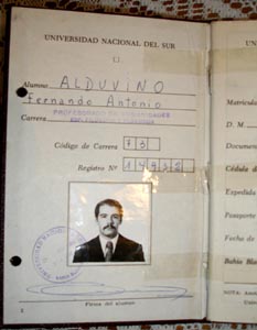 c&eacute;dula universitaria de fernando alduvino