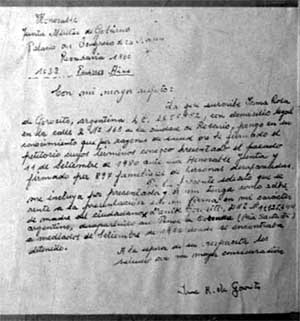 Carta de la madre de Daniel Gorosito