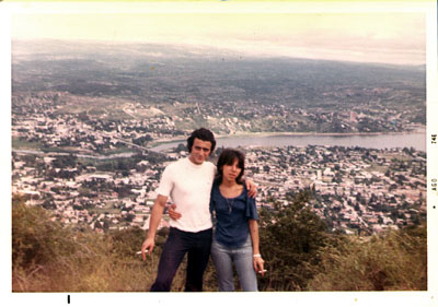 Con su pareja, Delia Barrera