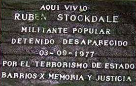 Baldosa recordatoria de Rub&eacute;n Stockdale