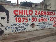 pintada en homenaje a Chilo en la calle Urquiza