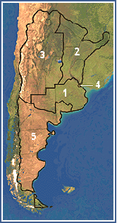 Mapa de la Zonificación Militar en Argentina