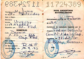 Documento de identidad de Freddis Tassani